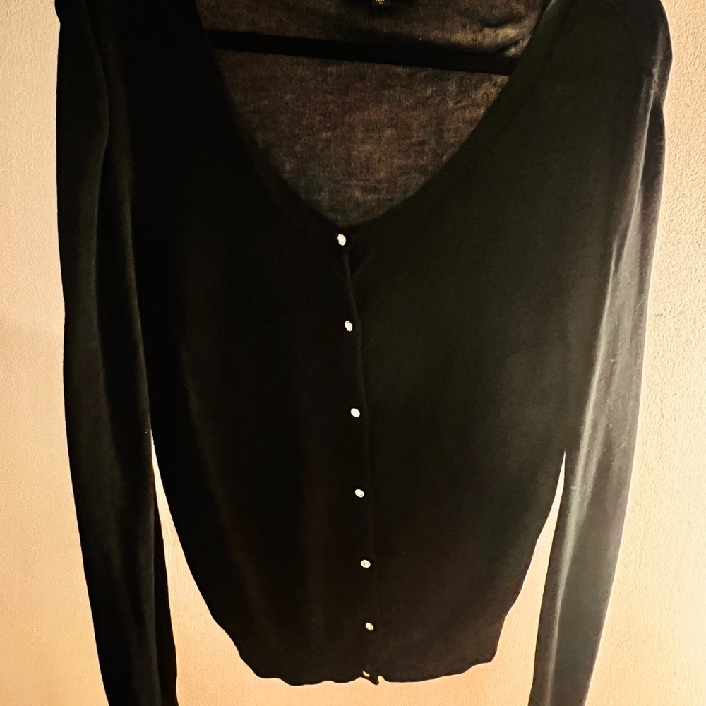 Express black cardigan with crystal buttons. In good condition